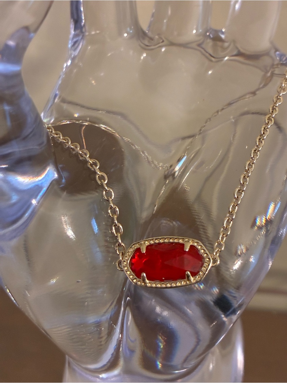 Kendra Scott Gold-tone bracelet with Red Oval Pendant